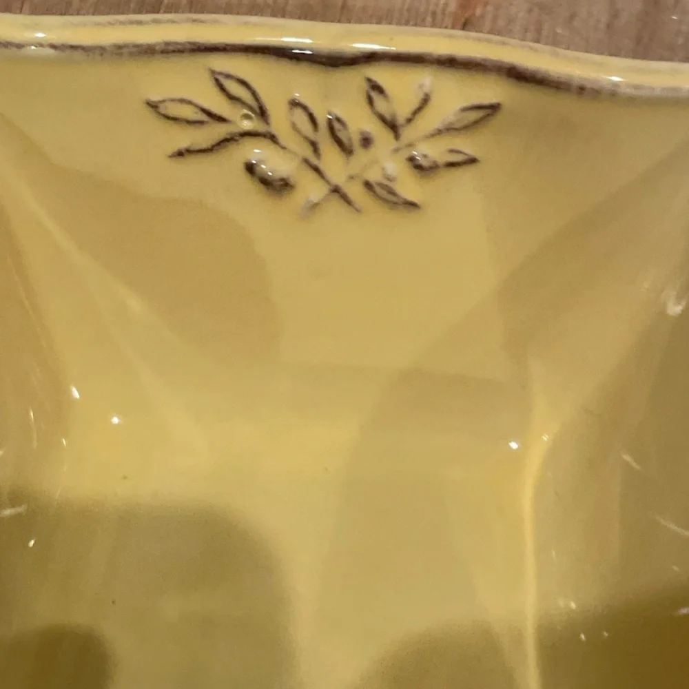 Sur La Table Set of 2 mustard gold stoneware tuscan serving bowls